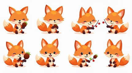 set of red fox