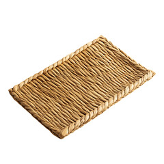 Minimalist Woven Straw Beach Mat with a Refined Design Isolated on Transparent Background