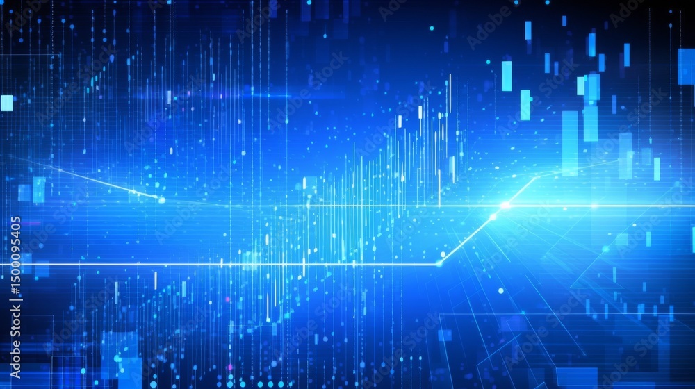 Poster blue tech finance background abstract pixel element network. abstract business tech science backgrou