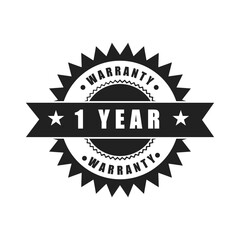 Premium One Year Warranty Badge Seal Guarantee Product Protection Graphic Design