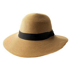 Elegant Wide Brim Sun Hat with a Fluid Graceful Design Isolated on Transparent Background