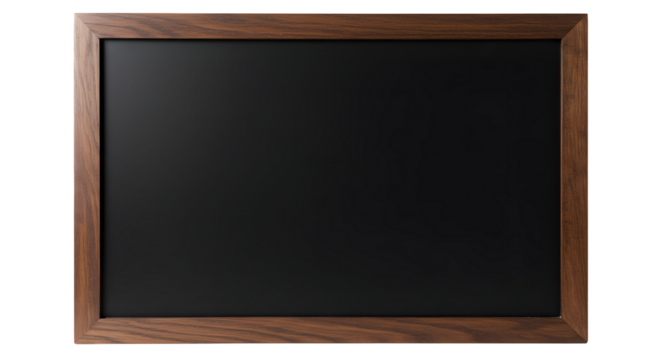 Empty wooden framed chalkboard