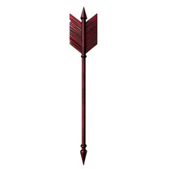 Bold Arrow with a Strong Defined Structure in Deep Isolated on Transparent Background