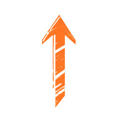 Modern Arrow with Clean Bold Lines in Blazing Orange Isolated on Transparent Background