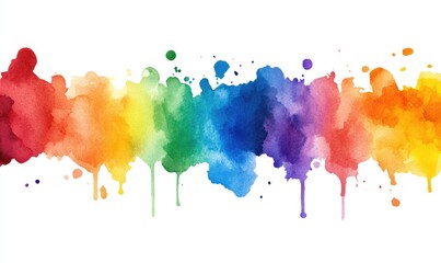 Fototapeta premium Abstract rainbow watercolor splatter (2)