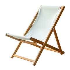Elegant Minimalist Wooden Beach Chair with a Refine Isolated on Transparent Background