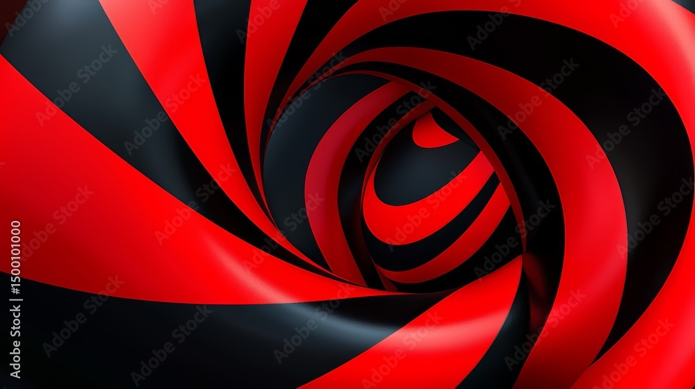 Fototapete spiral of red and black stripes is the main focus of the image. the spiral is made up of alternating