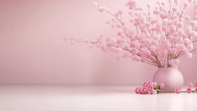 Pink Serenity: A Delicate Floral Arrangement in a Pastel Setting