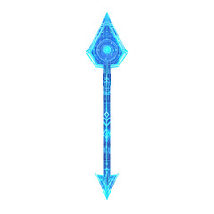 Futuristic Arrow with Digital Patterned Design Isolated on Transparent Background