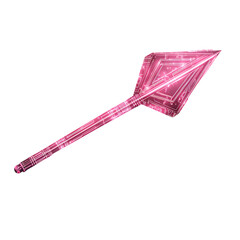 Futuristic Arrow with Digital Accents in Neon Fuchs Isolated on Transparent Background