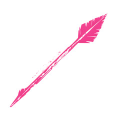 Contemporary Arrow with a Dynamic Silhouette in Pink Isolated on Transparent Background