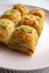 traditional local turkish baklava in close up