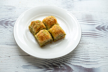 traditional local turkish baklava in close up