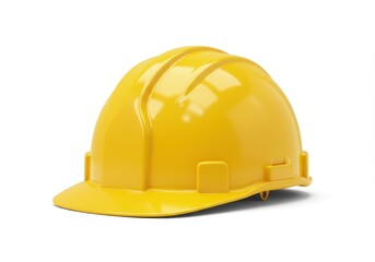 3D Illustration of Yellow construction hard hat isolated on white background for safety use
