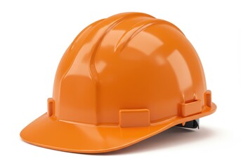 Fototapeta premium 3D Illustration of Orange hard hat isolated on white background for construction safety