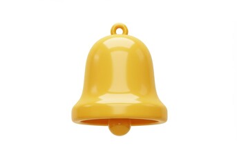 3D Illustration of Shiny yellow bell isolated on white background