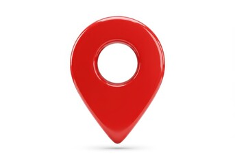 3D Illustration of Red map pointer indicating location isolated on white background