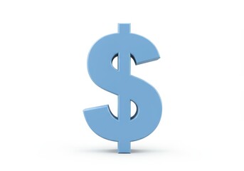 3D Illustration of Light blue dollar sign isolated on white background in three dimensions