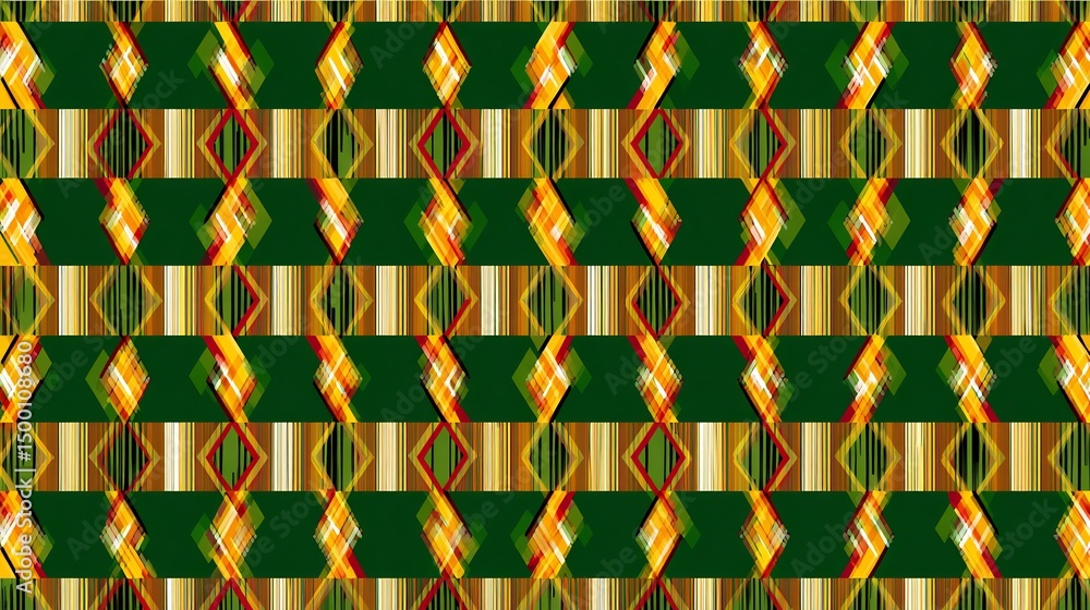 Poster intricate abstract pattern with geometric shapes, vibrant colors and dynamic composition