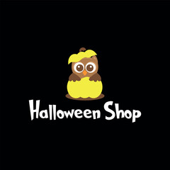 Halloween shop logo design vector