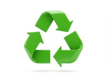 Fototapeta premium 3D Illustration of Green recycling symbol isolated on white background representing sustainability