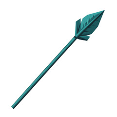 Bold Arrow with Robust Vectors in Deep Teal Colour Isolated on Transparent Background