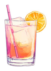PNG Cocktail illustration beverage summer.
