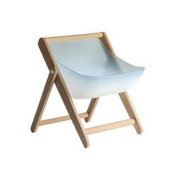 Minimalist Fold Away Wooden Beach Chair with a Sleeve Isolated on Transparent Background