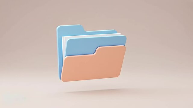 Colorful 3D folder icon floating against a soft background, symbolizing digital organization