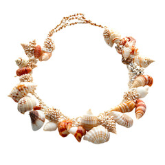 Artistic Boho Shell Necklace with Creative Fusion Isolated on Transparent Background