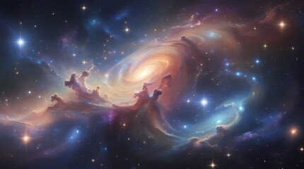 space nebula and galaxy