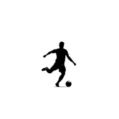 Obraz premium Striker Kicking Ball - Minimalist Football Clipart