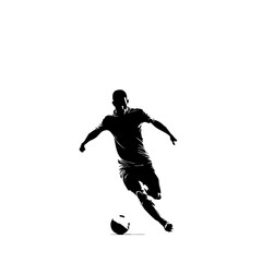 Fototapeta premium Striker Kicking Ball - Minimalist Football Clipart