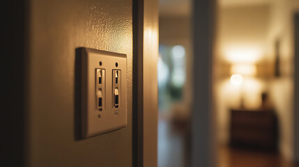 Close-up of a Light Switch on a Wall