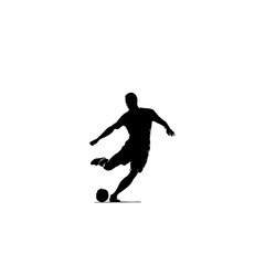 Striker Kicking Ball - Minimalist Football Clipart