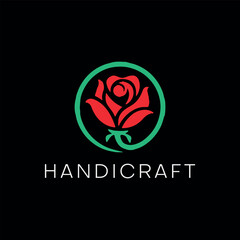 handicraft decoration store logo design vector
