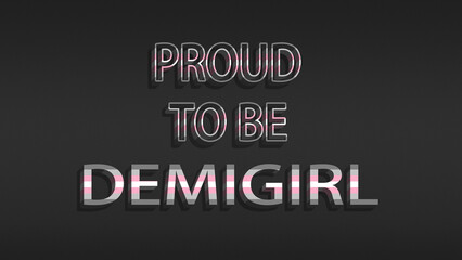 Happy Pride Month Demigirl Pride Flag Horizontal Background