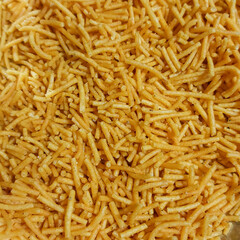 Closeup of Indian snacks mixture, food photography 