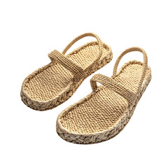 Minimalist Espadrille Inspired Sandals with a Clean Design Isolated on Transparent Background