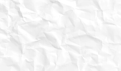 Crumpled white paper abstract shape background with space paper for text. Paper texture Crumpled White. Top view.