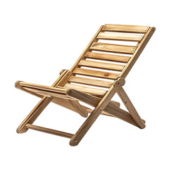 Advanced Lightweight Wooden Beach Chair with a Mode Isolated on Transparent Background