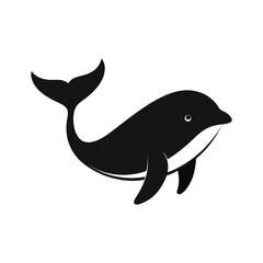 whale silhouette vector icon on white background