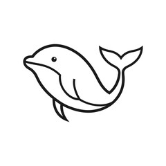 whale outline icon isolated on white background