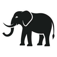 vector illustration of an elephant silhouette icon on white background