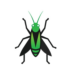 green grasshoppers vector icon on white background