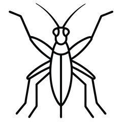 grasshoppers outline icon on white background
