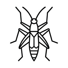 grasshopper outline icon on white background