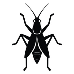 grasshopper silhouette icon on white background