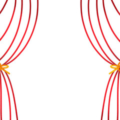Theater Curtain Line Art with Transparent Background in Minimalist Style