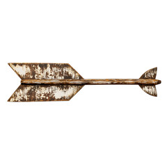 Bold Arrow with Rugged Distinctive Edges in Forest Isolated on Transparent Background